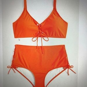 Plus Size Woman’s Tangerine two piece swimsuit